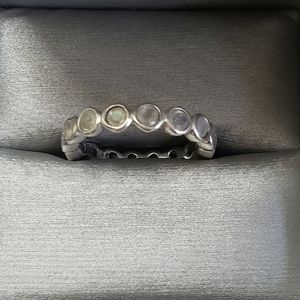 925 Rainbow Moonstone Eternity Ring